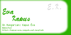 eva kapus business card